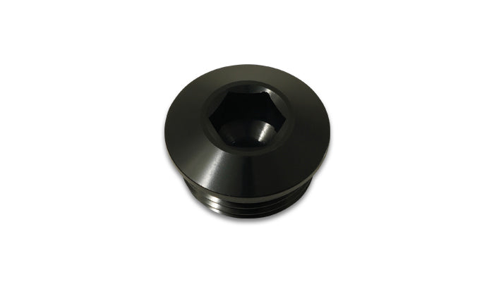 Vibrant Performance Fitting - Plug - 8 AN - O-Ring - Allen Head - Aluminum - Black Anodized - Each