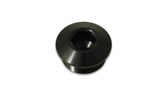 Vibrant Performance Fitting - Plug - 12 AN - O-Ring - Allen Head - Aluminum - Black Anodized - Each
