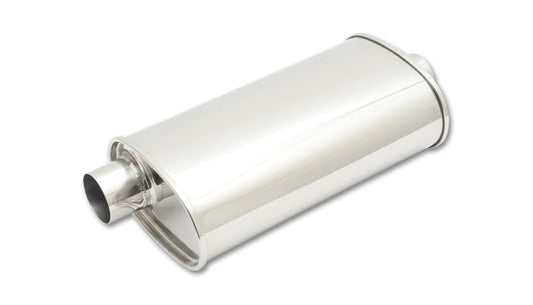 Vibrant Performance Muffler - Street Power - 2.25 in Offset Inlet - 2.25 in Center Outlet - 15 x 5 x 9 in Oval Body -