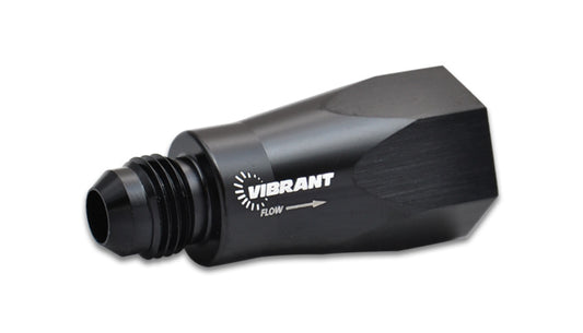 Vibrant Performance Check Valve - 8 AN Male Inlet - 8 AN Female O-Ring Outlet - Aluminum - Black Anodized - Each