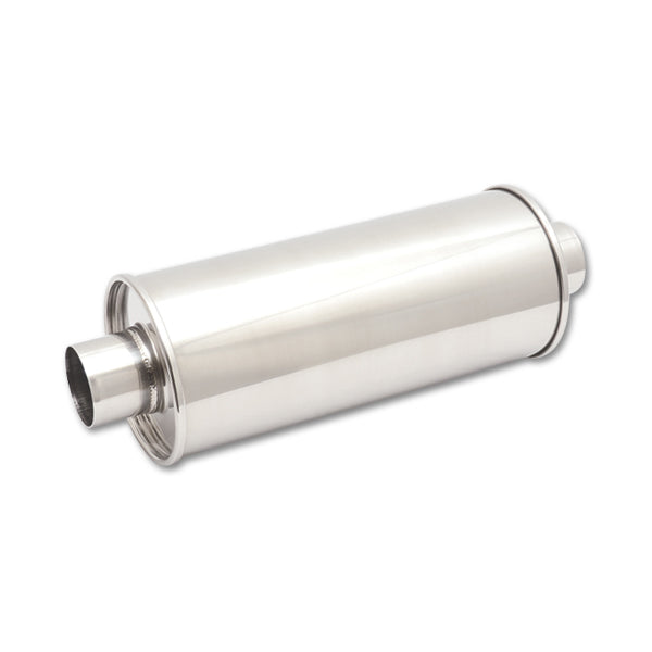 Vibrant Performance Muffler - Streetpower - 2.5 in Center Inlet - 2.5 in Center Outlet - 14 x 6 in Round Body - 19 in