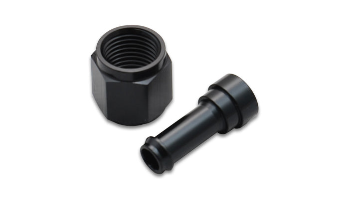 Vibrant Performance Fitting - Adapter - Straight - 6 AN Female to 5/16 in Hose Barb - Aluminum - Black Anodized - Each