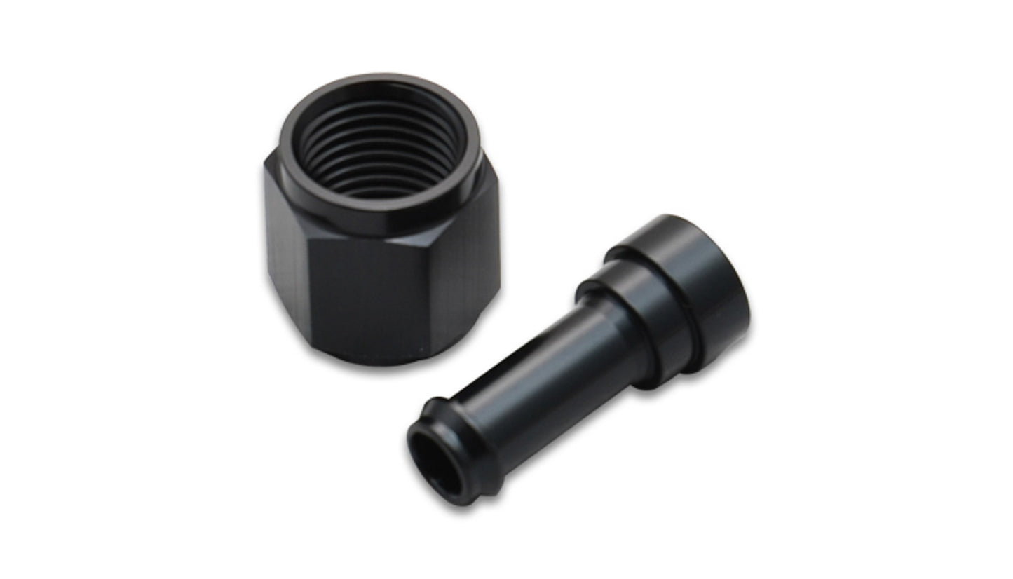 Vibrant Performance Fitting - Adapter - Straight - 8 AN Female to 3/8 in Hose Barb - Aluminum - Black Anodized - Each