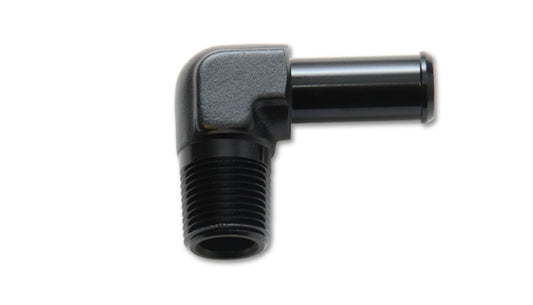 Vibrant Performance Fitting - Adapter - 90 Degree - 1/8 in NPT Male to 5/16 in Hose Barb - Aluminum - Black Anodized -