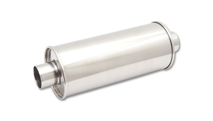 Vibrant Performance Muffler - Streetpower - 3.5 in Center Inlet - 3.5 in Center Outlet - 6 in Round Body - 20 in Long
