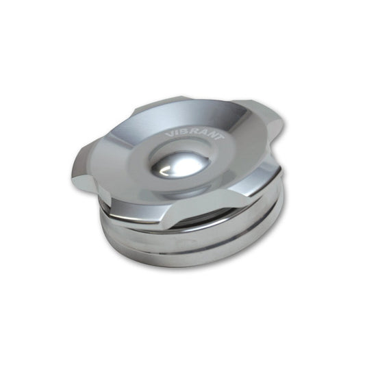 Vibrant Performance Bung and Cap Kit - 2 in Opening - Weld-On - Aluminum Bung - Aluminum Threaded Cap - Polished - Kit