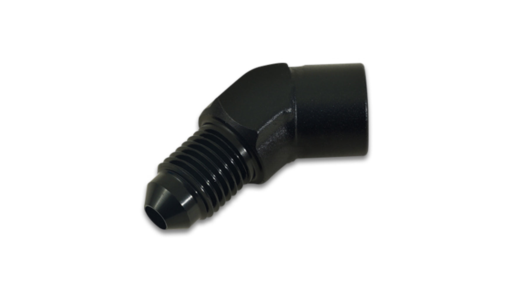 Vibrant Performance Fitting - Adapter - 45 Degree - 3 AN Male to 1/8 in NPT Female - Aluminum - Black Anodized - Each