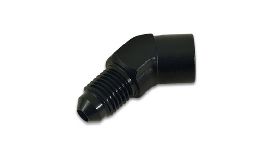 Vibrant Performance Fitting - Adapter - 45 Degree - 4 AN Male to 1/8 in NPT Female - Aluminum - Black Anodized - Each