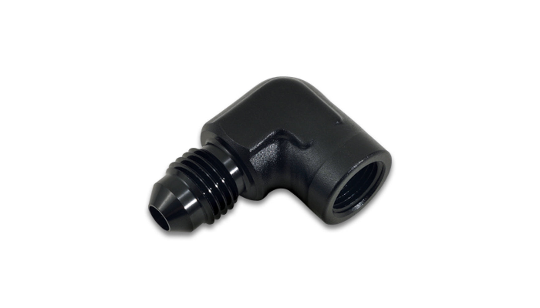 Vibrant Performance Fitting - Adapter - 90 Degree - 1/8 in NPT Female to 4 AN Male - Aluminum - Black Anodized - Each