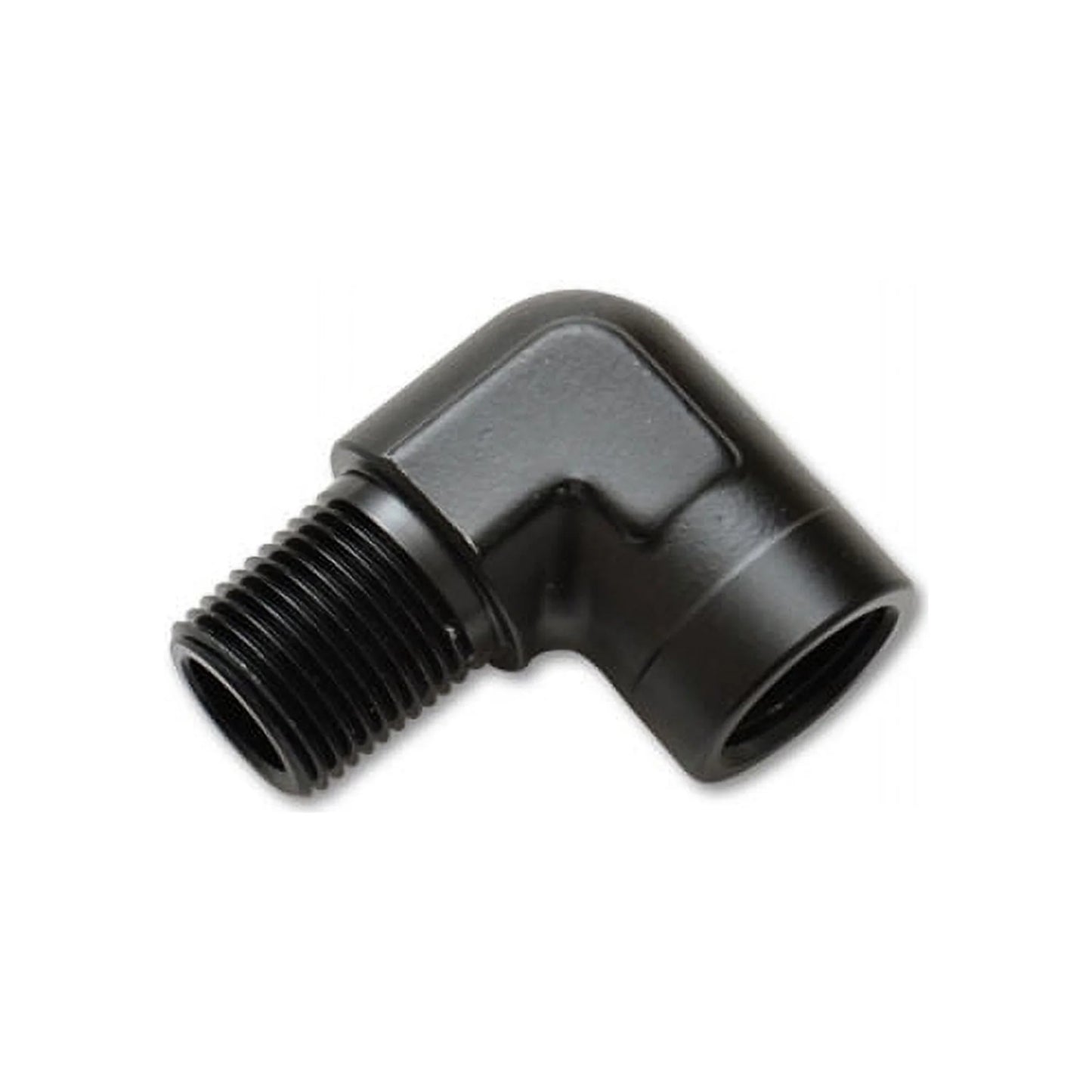 Vibrant Performance Fitting - Adapter - 90 Degree - 1/8 in NPT Female to 1/8 in NPT Male - Aluminum - Black Anodized -