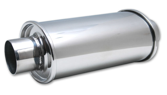 Vibrant Performance Resonator - Ultra Quiet - 2.25 in Center Inlet - 2.25 Center Outlet - 6.5 x 4.75 x 9.75 in Round