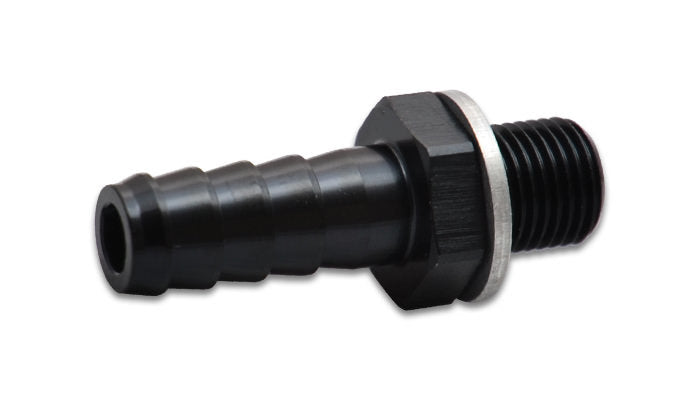 Vibrant Performance Fitting - Adapter - Straight - 10 mm x 1.0 to 5/16 in Hose Barb - Aluminum - Black Anodized - Each