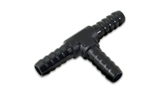 Vibrant Performance Fitting - Adapter Tee - 1/8 in Hose Barb x 1/8 in Hose Barb x 1/8 in Hose Barb - Aluminum - Black