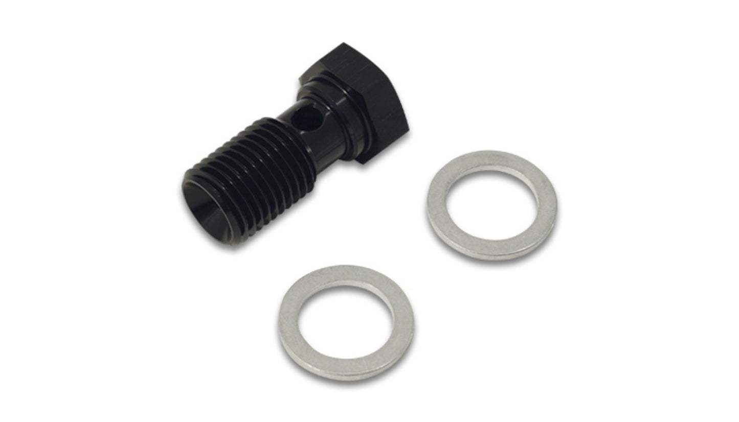 Vibrant Performance Banjo Bolt - Single Banjo - 14 mm x 1.50 Thread - 22 mm Length - Washers Included - Aluminum -