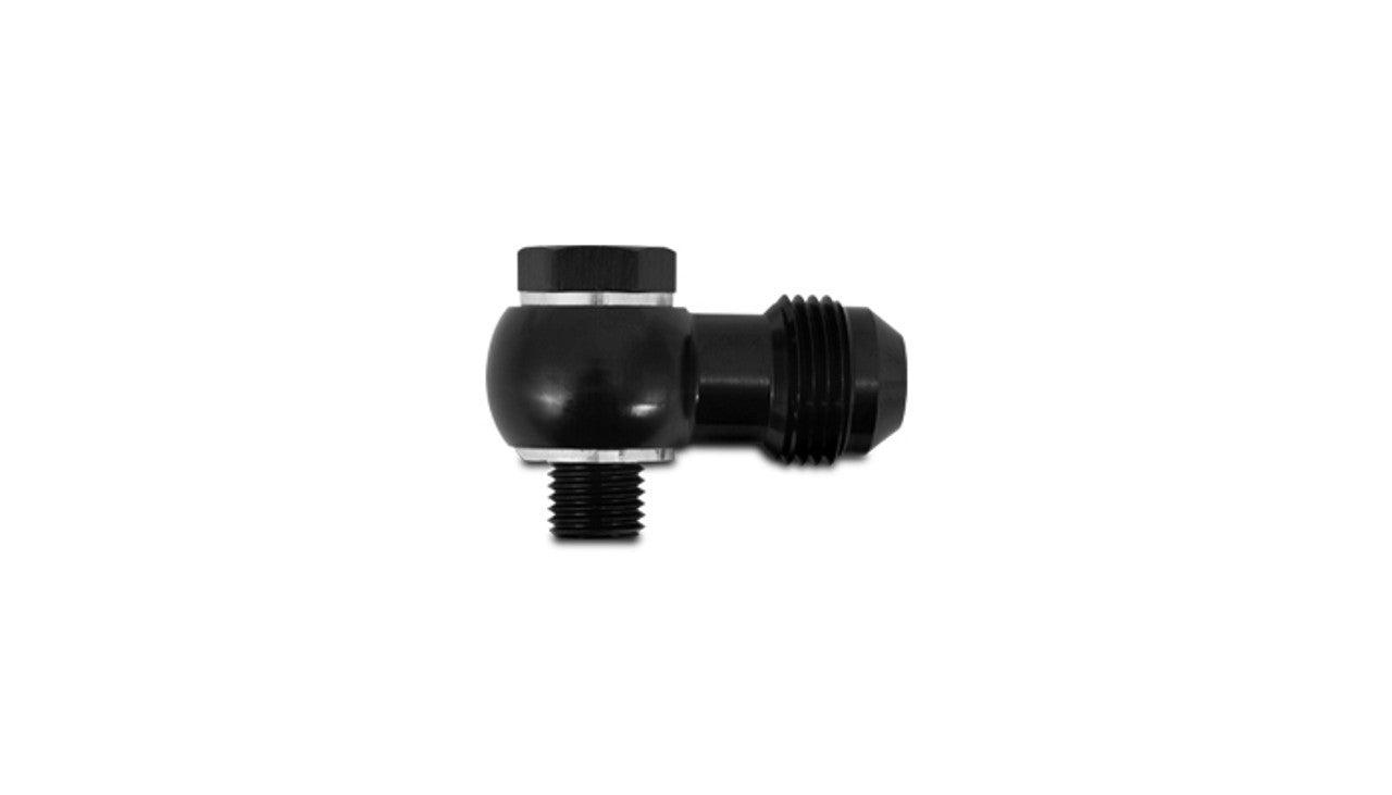 Vibrant Performance Fitting - Adapter Banjo - 12 mm x 1.25 Male to 8 AN Banjo - Crush Washer - Aluminum - Black