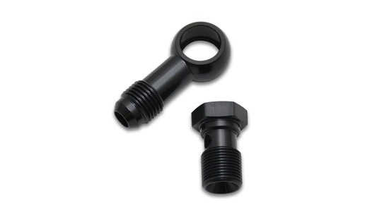 Vibrant Performance Fitting - Adapter Banjo - 7/16-20 Male to 6 AN Banjo - Crush Washer - Aluminum - Black Anodized -