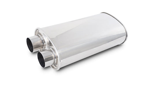 Vibrant Performance Muffler - Streetpower - 2-1/2 in Same Side Inlet - 2-1/2 in Same Side Outlet - 15 x 5 x 9 in Oval