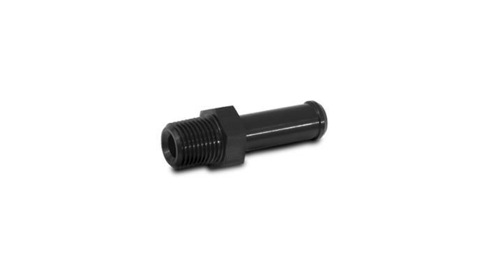 Vibrant Performance Fitting - Adapter - Straight - 1/16 in NPT Male to 1/4 in Hose Barb - Aluminum - Black Anodized -