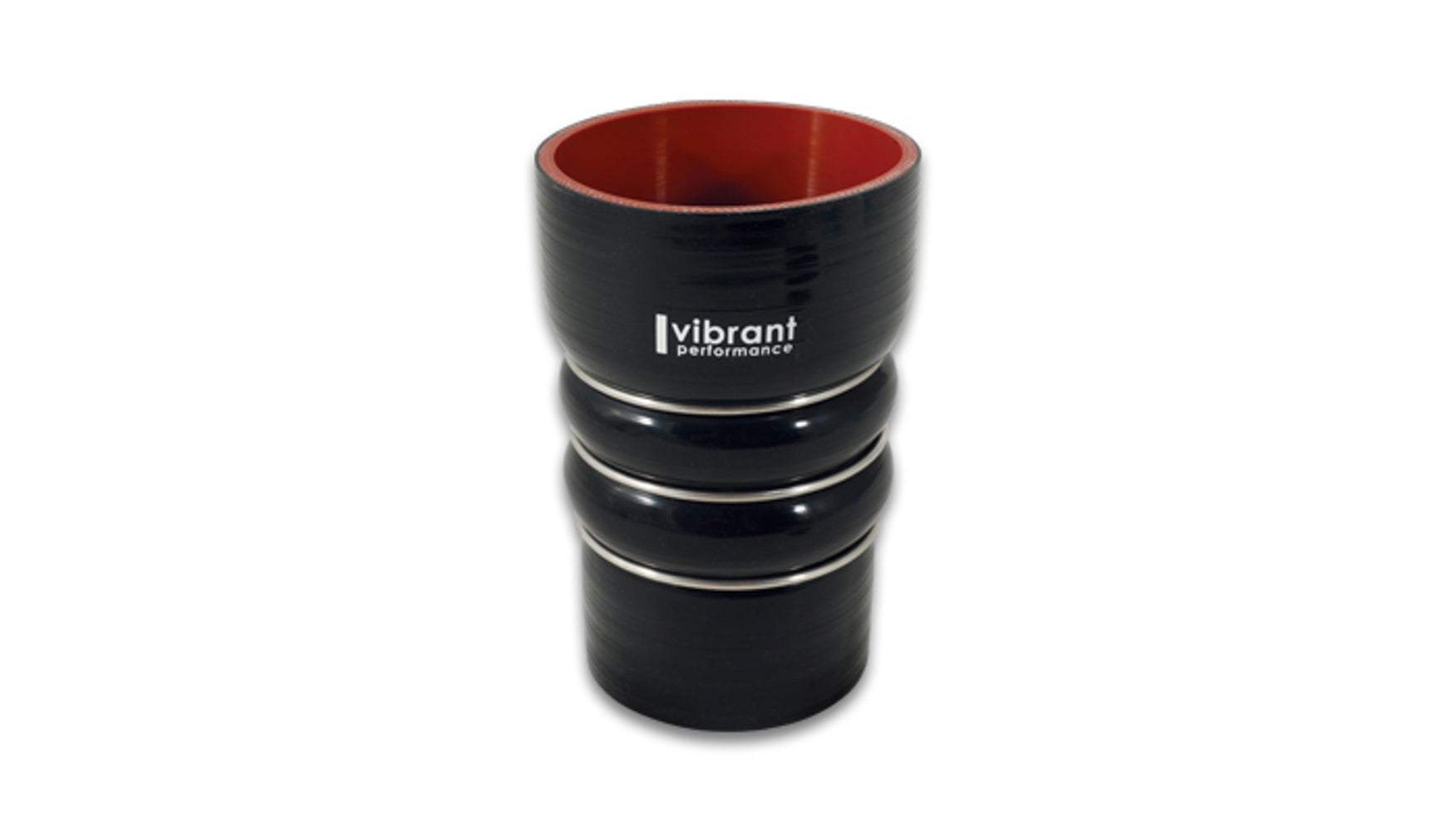 Vibrant Performance Tubing Coupler - Straight - Hump - 3-1/2 in Inlet - 3 in Outlet - 6 in Long - Silicone - Black -