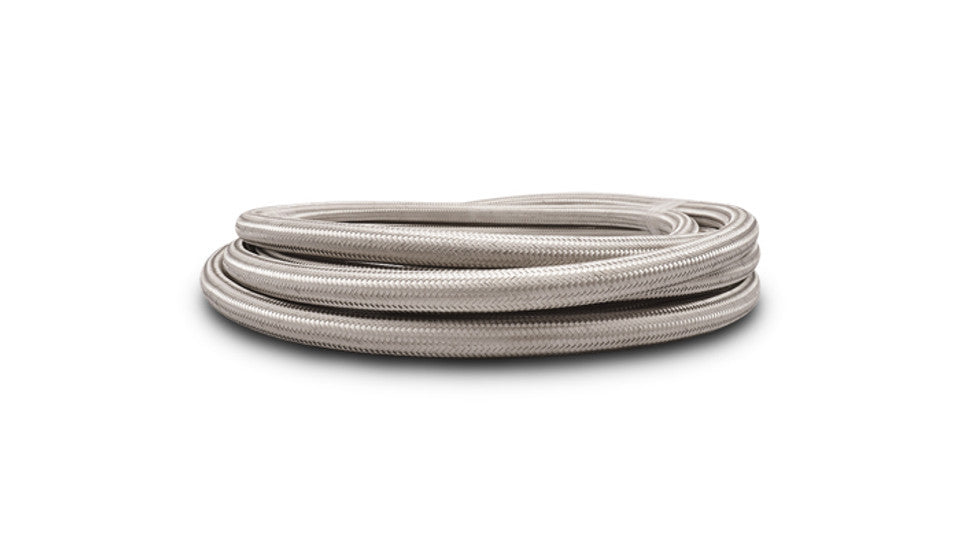 Vibrant Performance Hose - Stainless Steel Braided Flex Hose - 10 AN - 50 ft - Braided Stainless / Rubber - Natural -