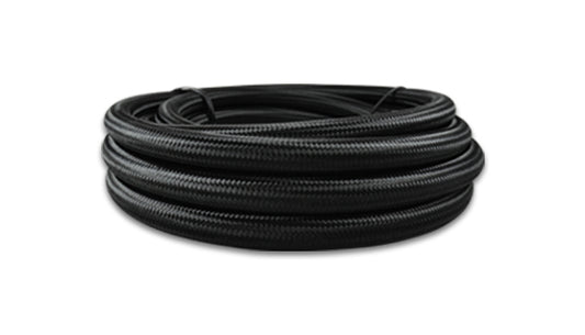 Vibrant Performance Hose - Nylon Braided Lightweight Flex Hose - 12 AN - 2 ft - Braided Nylon / Rubber - Black - Each