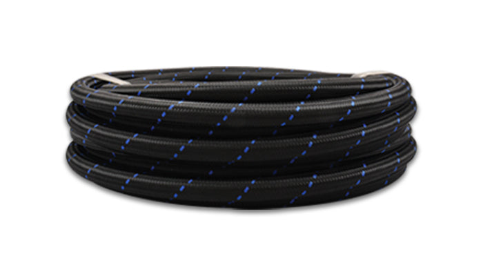 Vibrant Performance Hose - Nylon Braided Lightweight Flex Hose - 10 AN - 20 ft - Braided Nylon / Rubber - Black / Blue