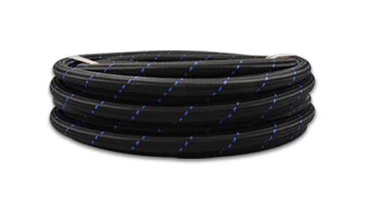 Vibrant Performance Hose - Nylon Braided Lightweight Flex Hose - 10 AN - 5 ft - Braided Nylon / Rubber - Black / Blue