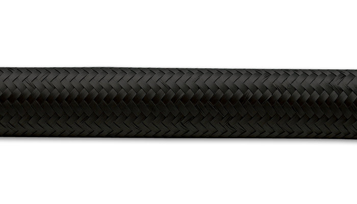 Vibrant Performance Hose - Nylon Braided Lightweight Flex Hose - 6 AN - 50 ft - Braided Nylon / Rubber - Black - Each
