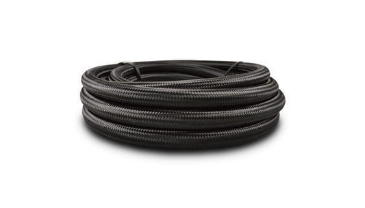Vibrant Performance Hose - Nylon Braided Lightweight Flex Hose - 6 AN - 150 ft - Braided Nylon / Rubber - Black - Each
