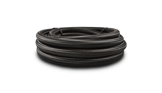 Vibrant Performance Hose - Nylon Braided Lightweight Flex Hose - 8 AN - 150 ft - Braided Nylon / Rubber - Black - Each