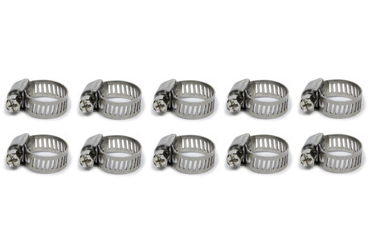 Vibrant Performance Hose Clamp - Worm Gear - 0.25-0.63 in Hose - Hex - Stainless - Natural - Set of 10