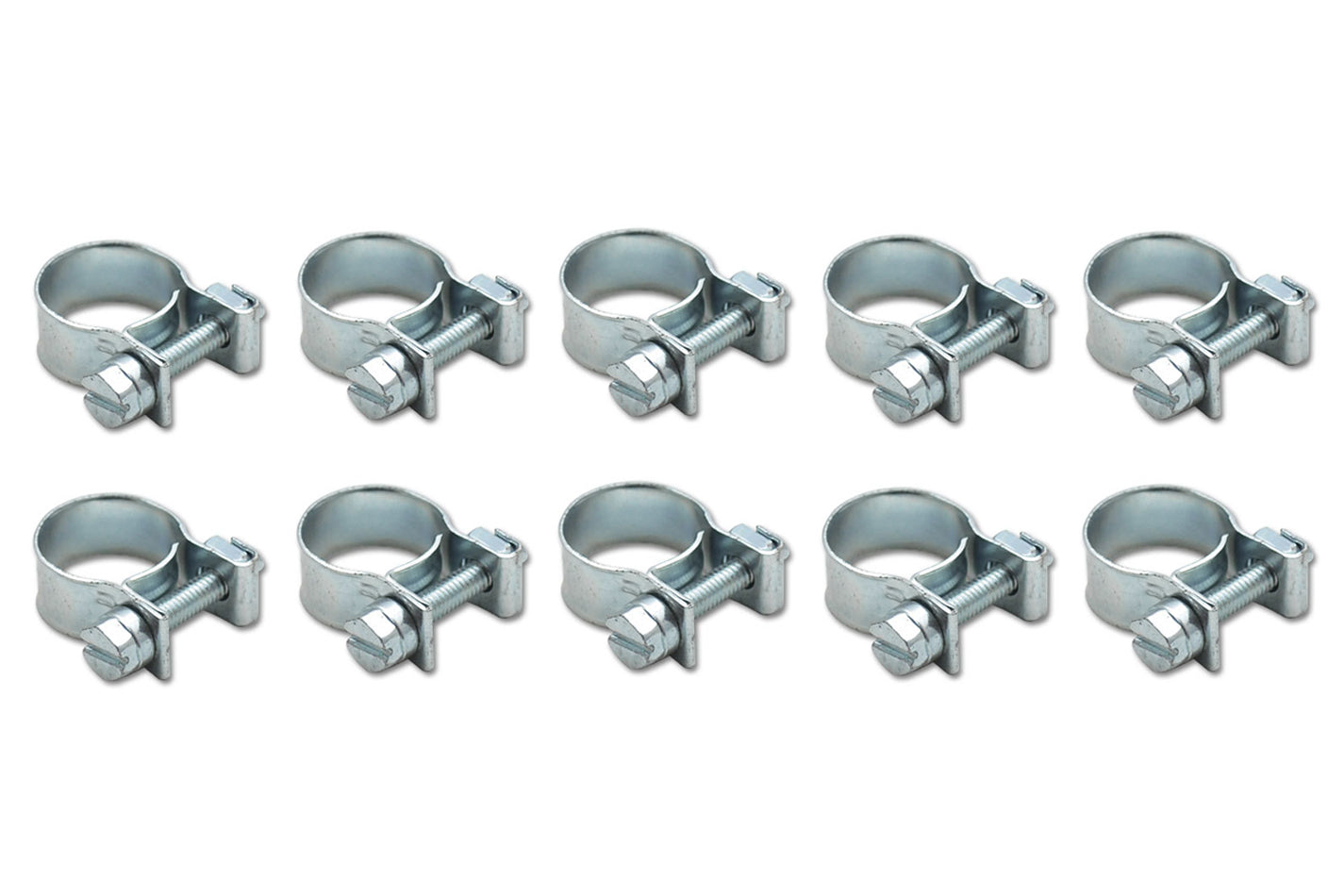 Vibrant Performance Hose Clamp - Mini - Band - Fuel Injector Style - 10-12 mm Hose - Hex - Steel - Zinc Oxide - Set of