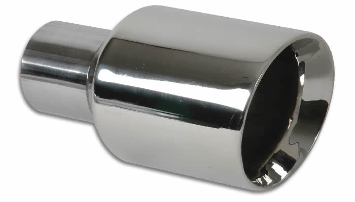Vibrant Performance Exhaust Tip - Weld-On - 2.25 in Inlet - 3.5 in Round Outlet - 7.5 in Long - Double Wall - Beveled
