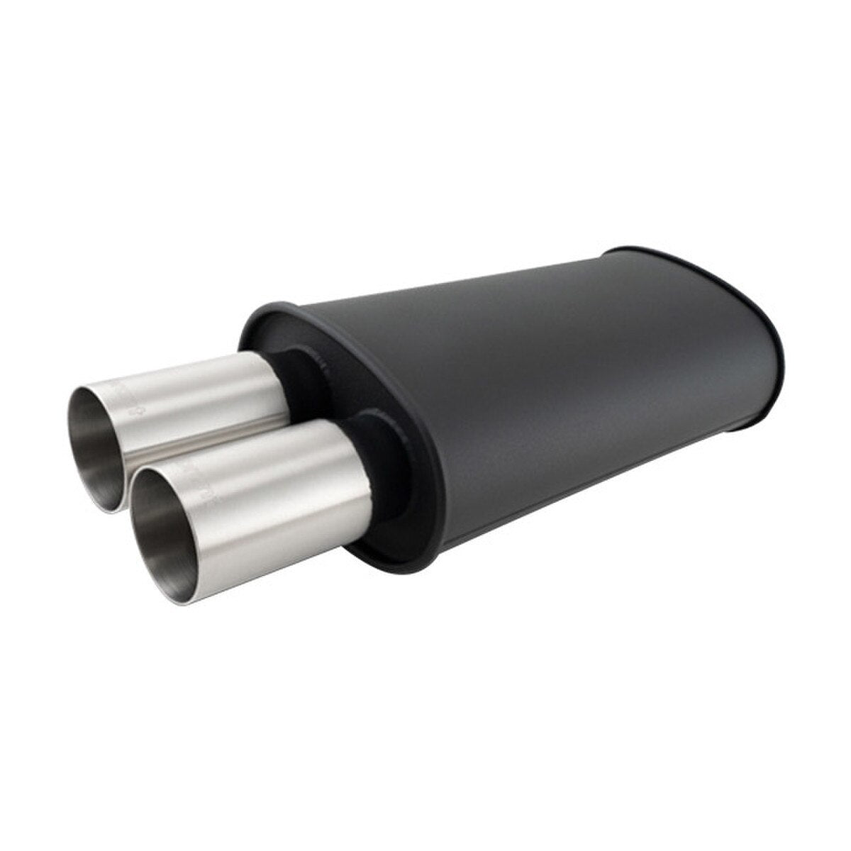 Vibrant Performance Muffler - Streetpower - 3 in Center Inlet - Dual 3 in Outlets - Stainless Brushed Tips - 15 x 9 x
