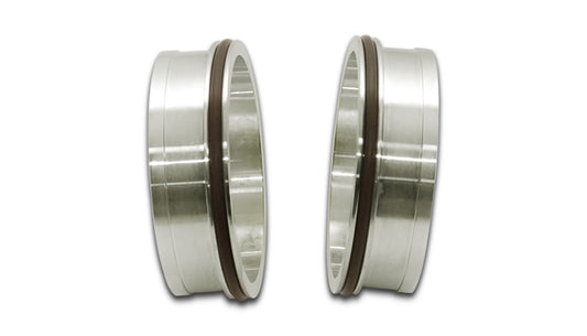 Vibrant Performance VanJen Clamp Ferrule - 4 in OD Tubing - O-Ring Included - Stainless - Natural - Pair