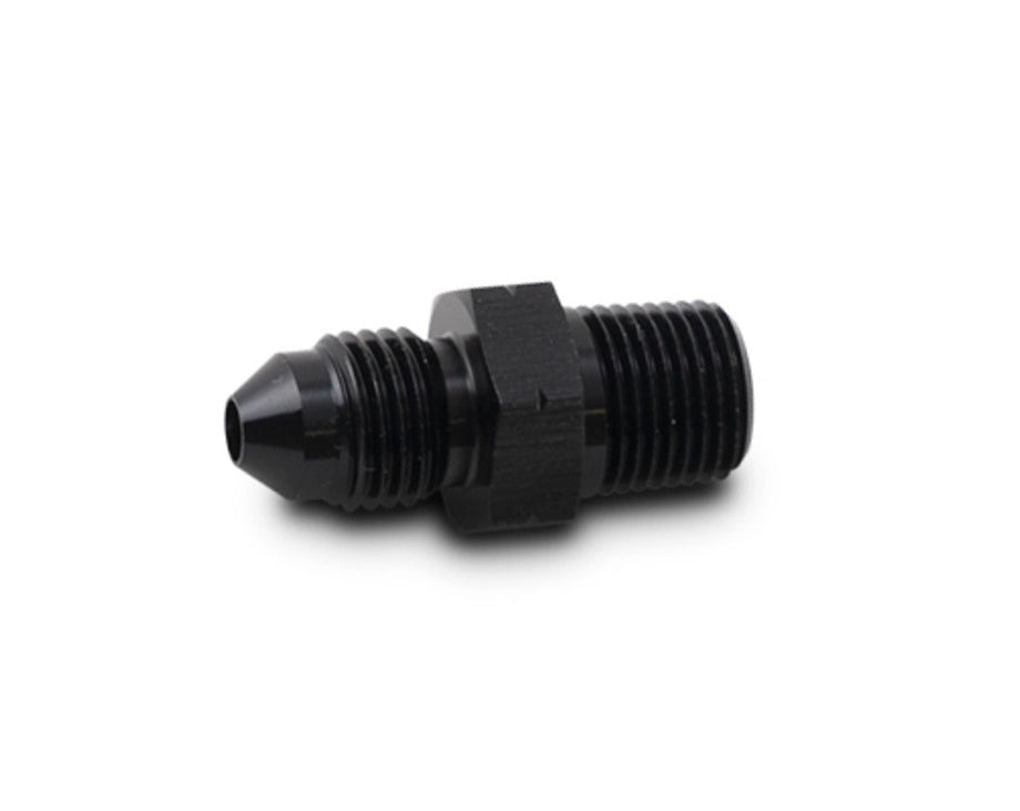 Vibrant Performance Fitting - Adapter - Straight - 4 AN Male to 1/8-28 in BSPT Male - Aluminum - Black Anodized - Each
