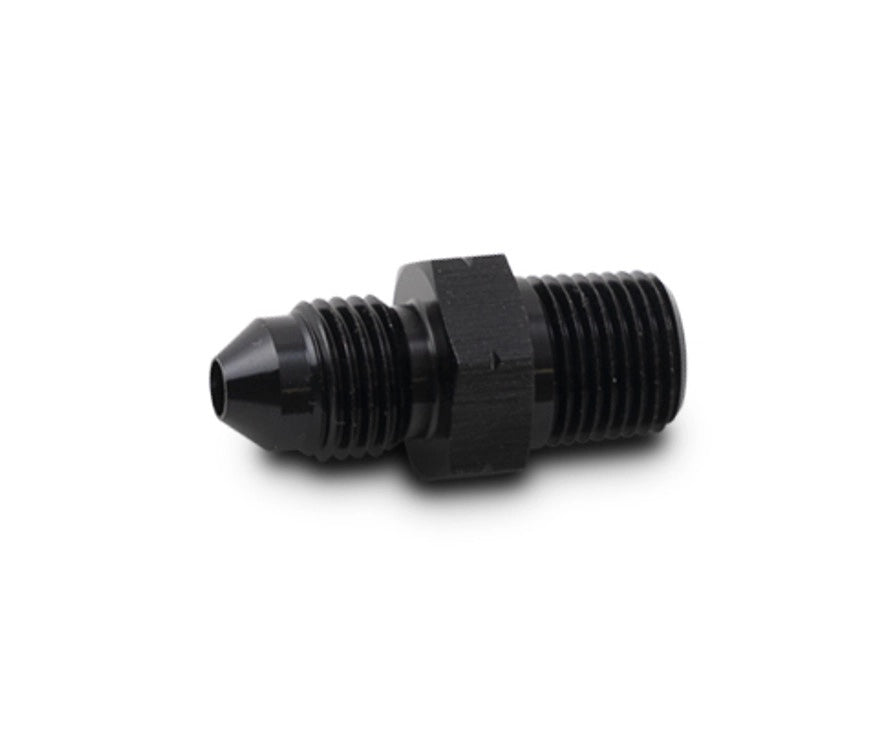 Vibrant Performance Fitting - Adapter - Straight - 4 AN Male to 1/4-19 in BSPT Male - Aluminum - Black Anodized - Each