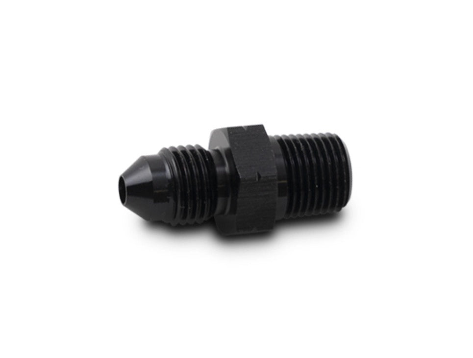 Vibrant Performance Fitting - Adapter - Straight - 6 AN Male to 1/8-28 in BSPT Male - Aluminum - Black Anodized - Each
