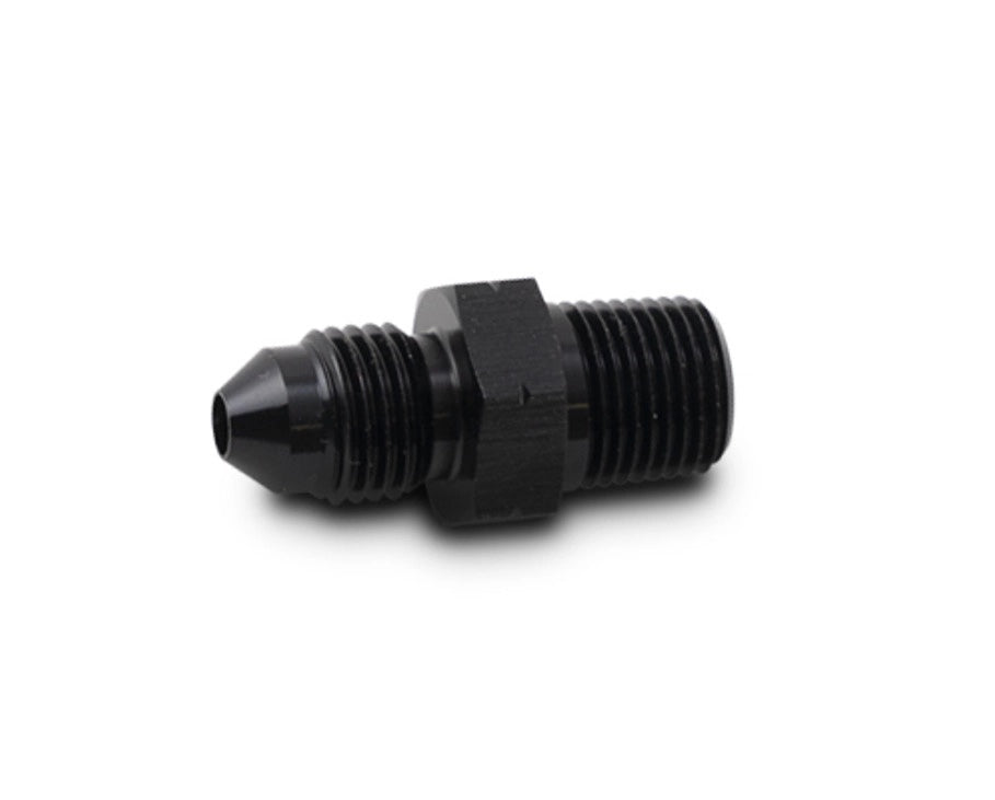 Vibrant Performance Fitting - Adapter - Straight - 6 AN Male to 1/4-19 in BSPT Male - Aluminum - Black Anodized - Each