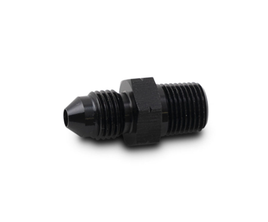 Vibrant Performance Fitting - Adapter - Straight - 6 AN Male to 3/8-19 in BSPT Male - Aluminum - Black Anodized - Each
