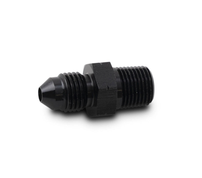 Vibrant Performance Fitting - Adapter - Straight - 10 AN Male to 1/2-14 in BSPT Male - Aluminum - Black Anodized - Each
