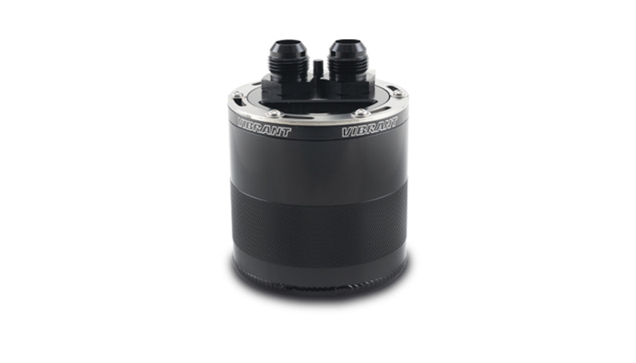 Vibrant Performance Recovery Tank - Gen3 - Closed Loop - 4.93 in Tall - 10 AN Male Inlet / Outlet - Baffled - Mounting