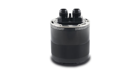 Vibrant Performance Recovery Tank - Gen3 - Closed Loop - 4.93 in Tall - 10 AN Male Inlet / Outlet - Baffled - Mounting