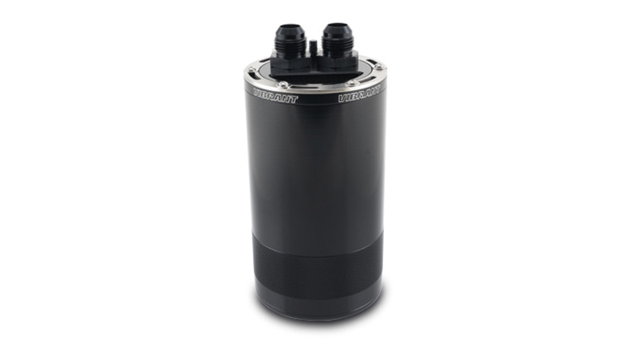 Vibrant Performance Recovery Tank - Gen3 - Closed Loop - 8.25 in Tall - 10 AN Male Inlet / Outlet - Baffled - Mounting