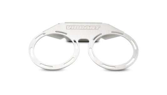 Vibrant Performance Catch Can Mounting Bracket - Gen3 - Dual Can - Aluminum - Clear Anodized - Each