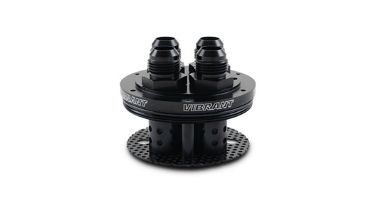 Vibrant Performance Catch Can Lid - 4-Port - 12 AN Ports - Fittings / Filter Barrels Included - Aluminum - Black