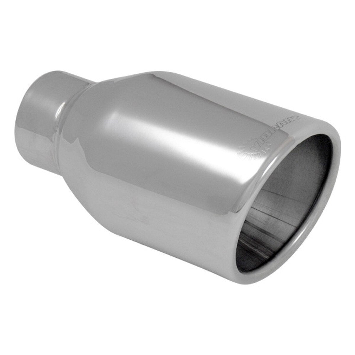 Vibrant Performance Exhaust Tip - Weld-On - 2.25 in Inlet - 4 in Round Outlet - 7.75 in Long - Double Wall - Beveled