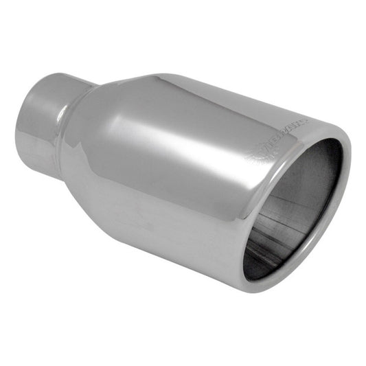 Vibrant Performance Exhaust Tip - Weld-On - 2.25 in Inlet - 4 in Round Outlet - 7.75 in Long - Double Wall - Beveled