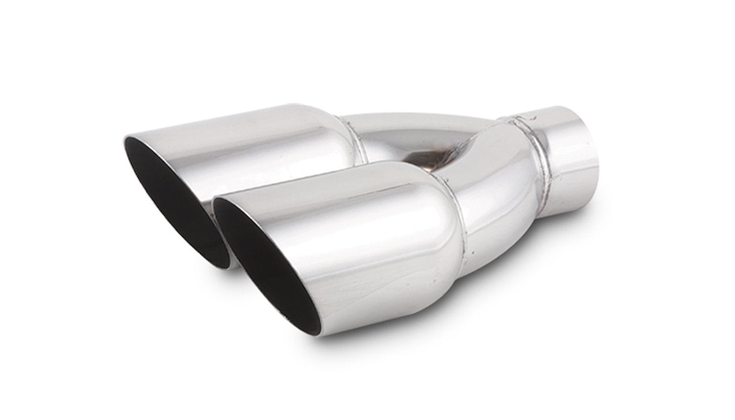 Vibrant Performance Exhaust Tip - Weld-On - 2.5 in Inlet - Dual 3.5 in Round Outlets - 10 in Long - Single Wall - Cut