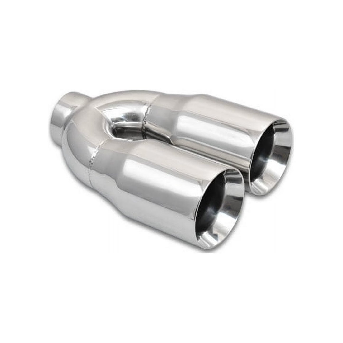 Vibrant Performance Exhaust Tip - Weld-On - 2.5 in Inlet - 3.5 in Dual Outlet - 10 in Long - Double Wall - Beveled